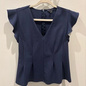 Ann Taylor Classic Deep Blue V-Neck Knit Top